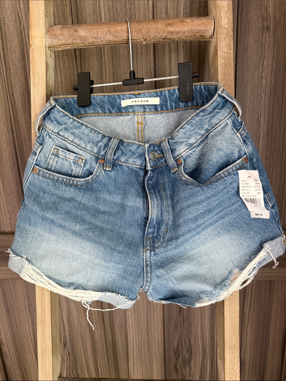PacSun Women's Medium Blue Distressed Denim Cutoff Shorts